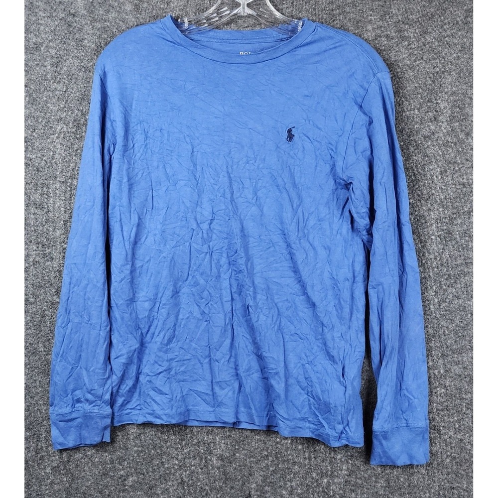 Polo Ralph Lauren T-Shirt Kids L Blue Long Sleeve Pony Logo Cotton